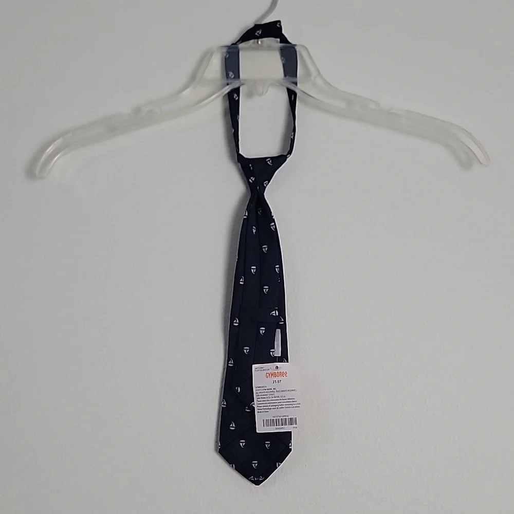 NWT Nautica Gymboree Navy Blue Sailboat Tie Boys 2T-5T